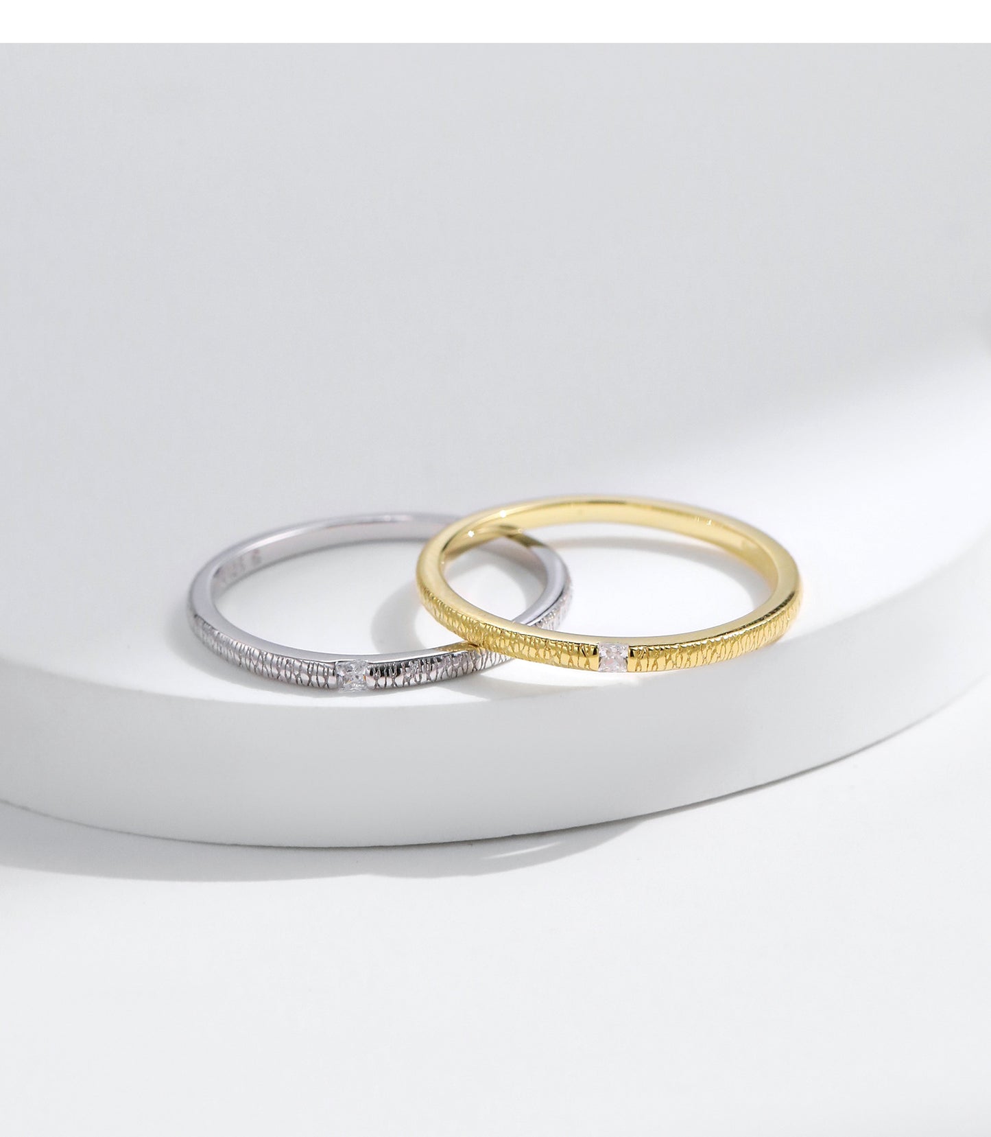 Planderful Everyday Genie Ring – Premium Textured Sterling Silver with Irregular Zircon Accent