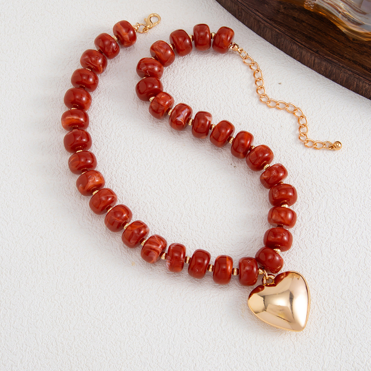 Candy-Color Heart Beaded Necklace