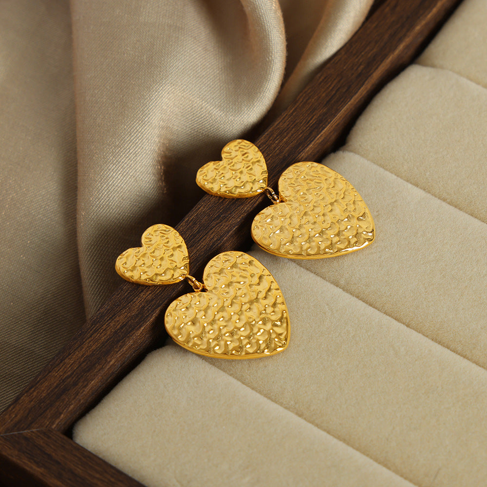 Korean Style Titanium Steel Gold-Plated Love Star Earrings - Everyday Genie Collection