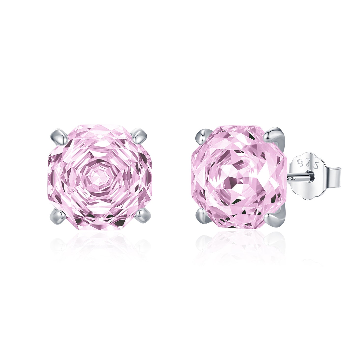 Planderful Everyday Genie Earrings – Elegant Pink Rose Cut Zircon Design