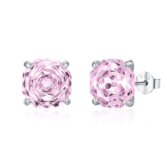 Planderful Everyday Genie Earrings – Elegant Pink Rose Cut Zircon Design