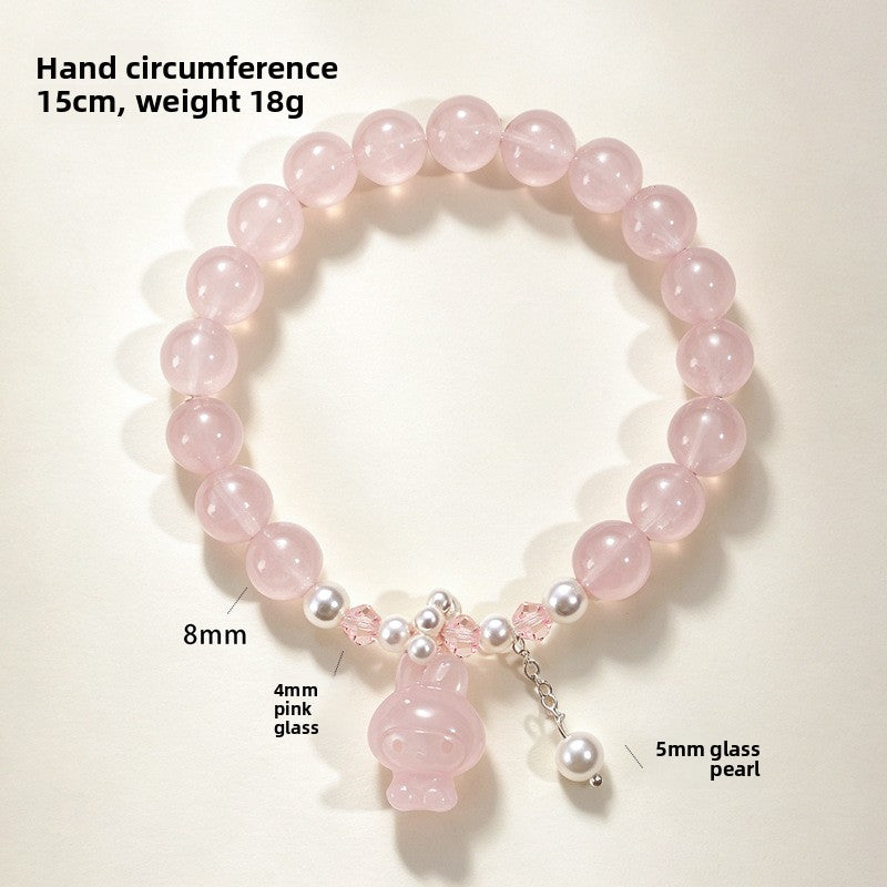 Rose Quartz Crystal Double-Wrap Bracelet