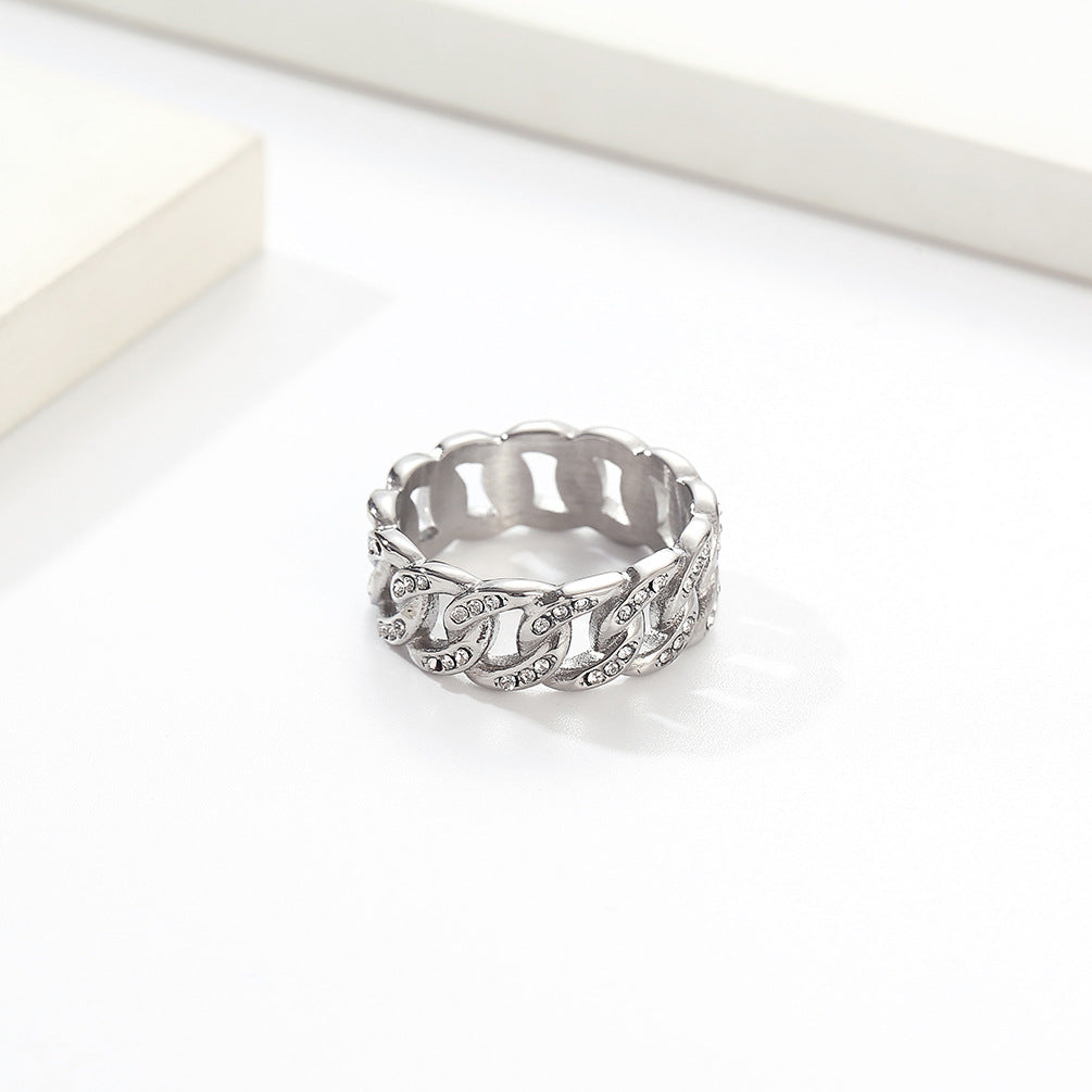 European and American HIPHOP Stainless Steel Ring for Men