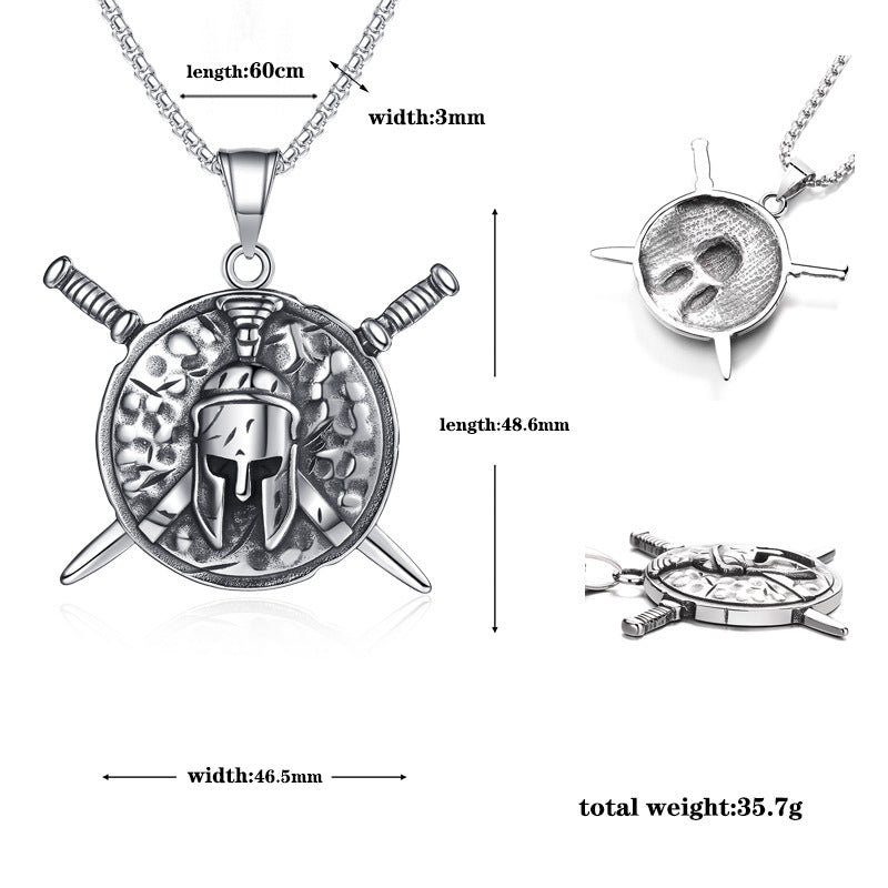 Steel Necklace – Statement Viking Warrior Pendant