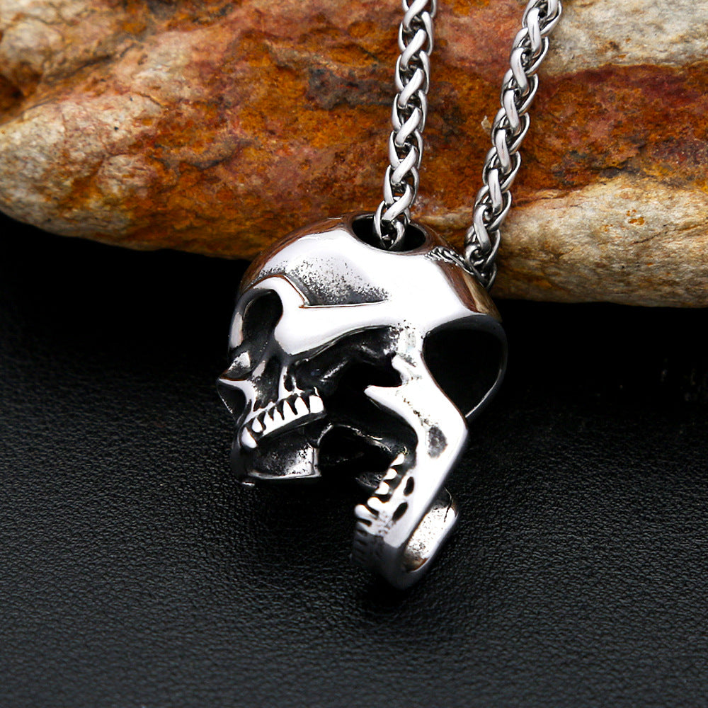 Skull Bottle Stainless Steel Men's Pendant Necklace