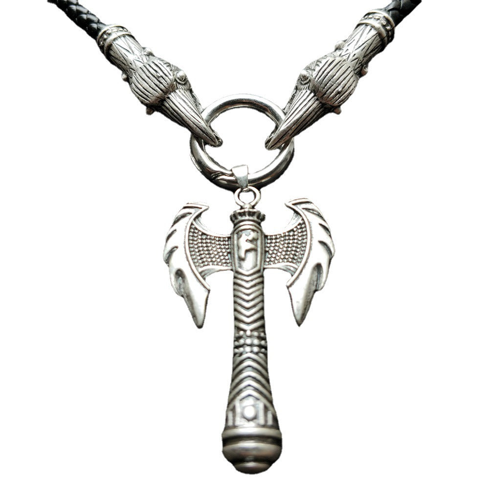 Norse Legacy Viking Battle Axe Pendant Necklace for Men