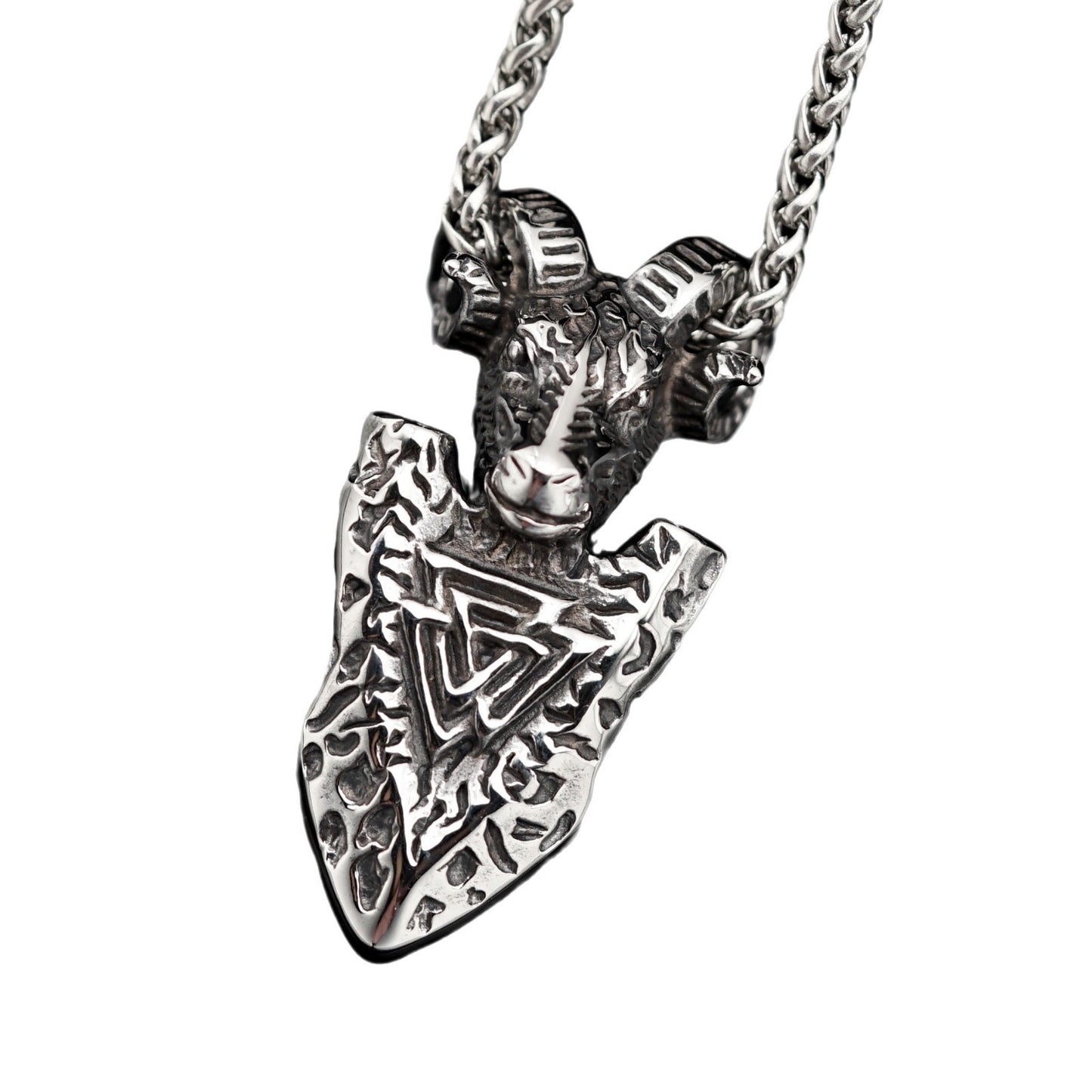 Steel Necklace - Vintage Nordic Rune Pendant