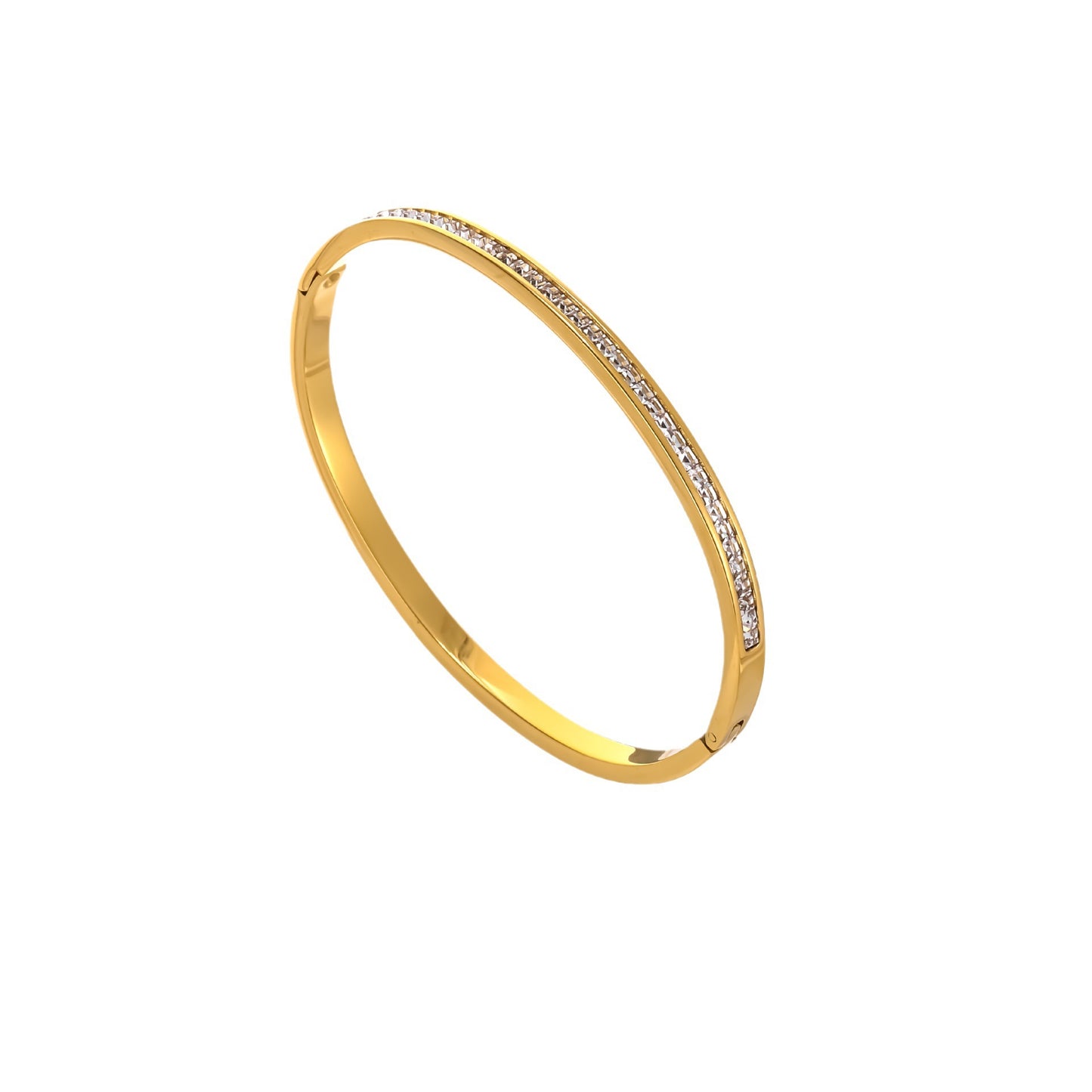 Planderful Jewelry Zircon Encrusted Stainless Steel Bracelet For Women Timeless Sparkle