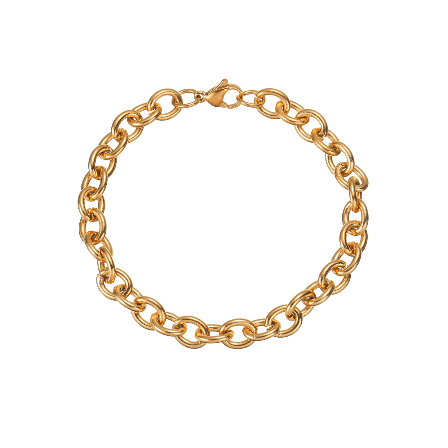 Planderful Everyday Genie O Shaped Titanium Steel Bracelet Anklet Unisex Hip Hop Accessory