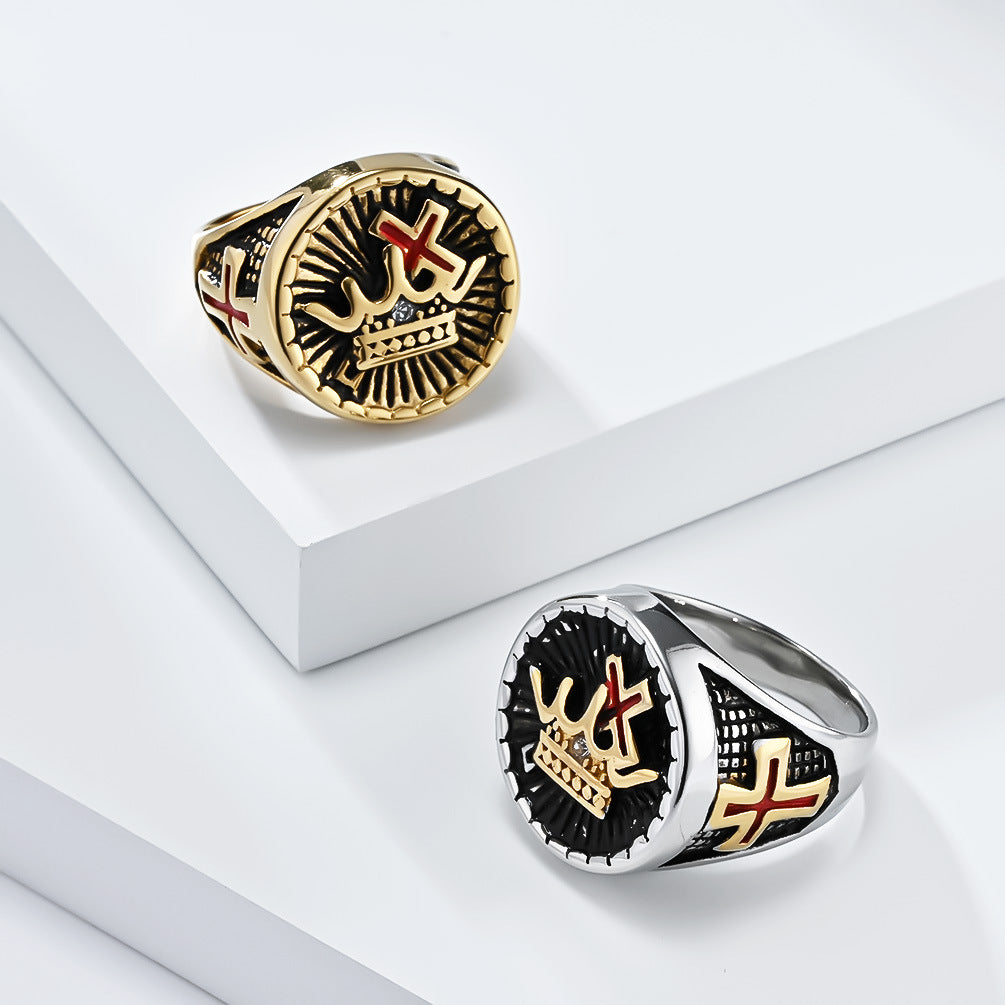 Cross-Border European And American Retro Pope's Cross Ring