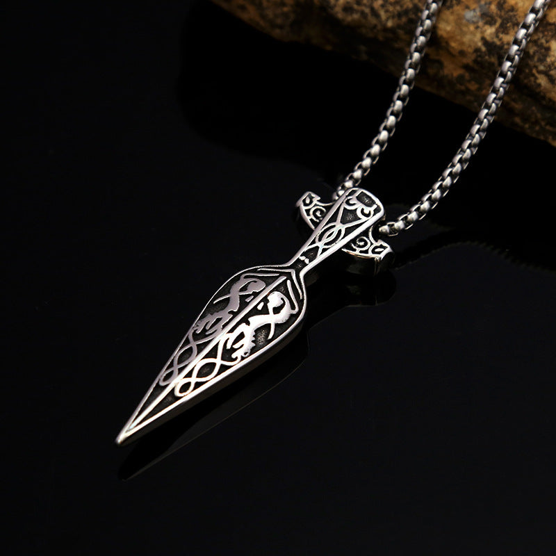 Titanium Steel Viking Necklace Retro Men's Pendant Jewelry