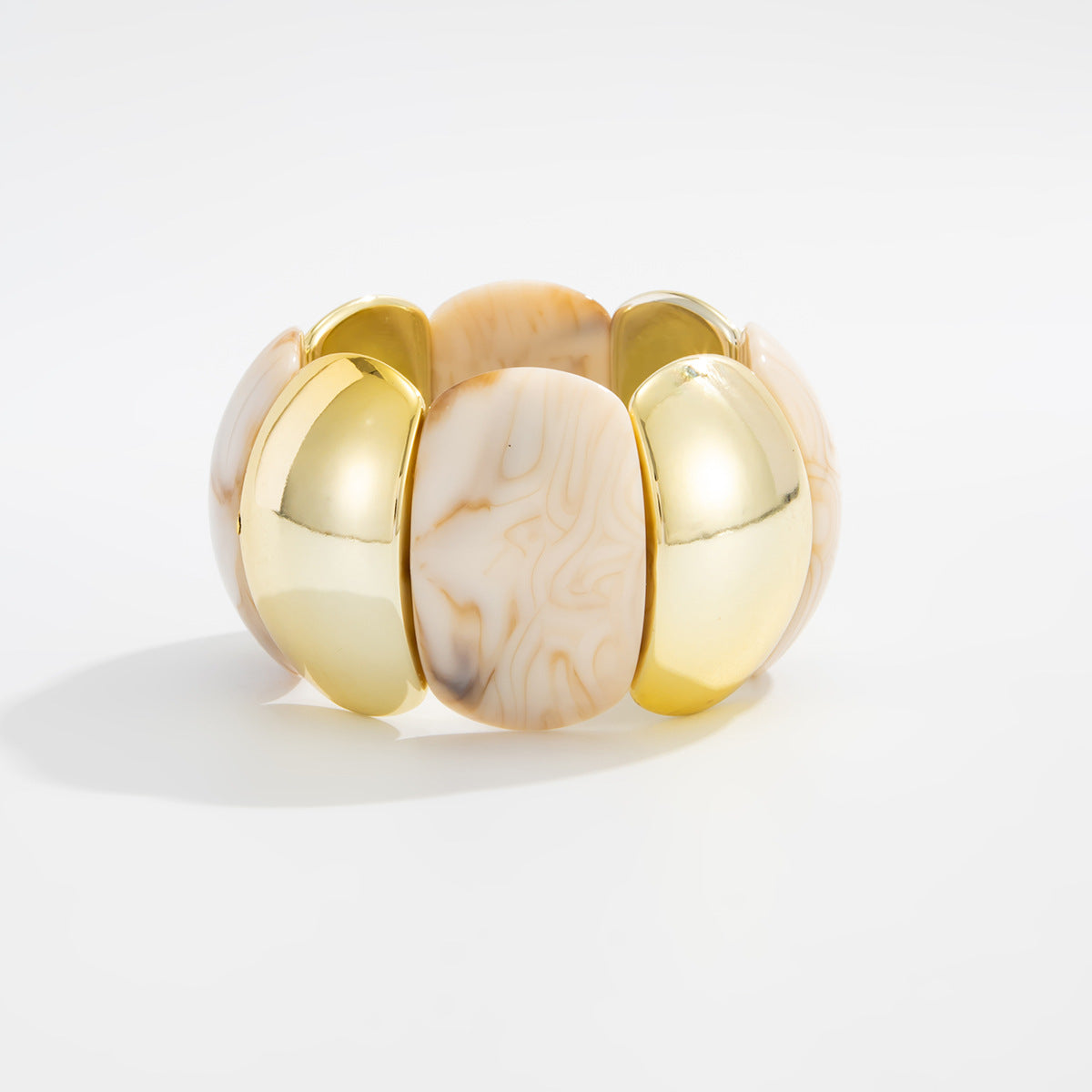 Retro Curved Geometric Splicing Bracelet Bracelet Imitation Pearl Special-Shaped Bracelet