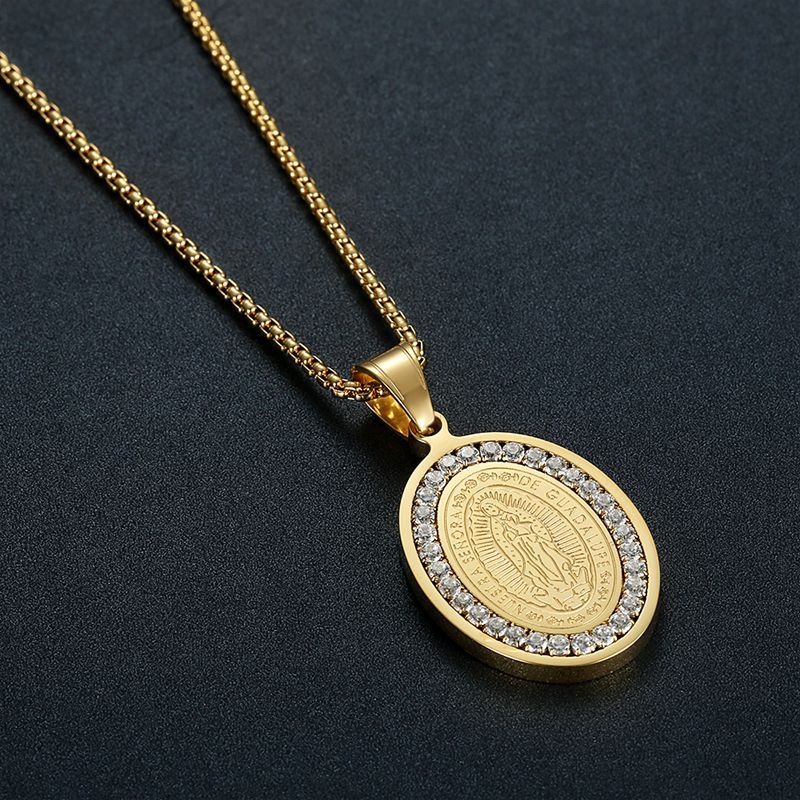 Planderful Hip Hop Jewelry Necklace Gold Plated Titanium Steel Pendant With AAA Zircon For Trendy Fashion Lovers
