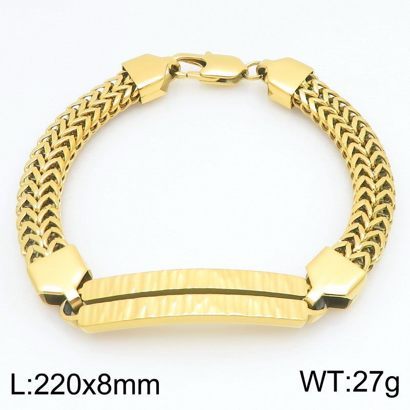 Buckle – One-Word Curved Brand Layered Keel Chain Bracelet