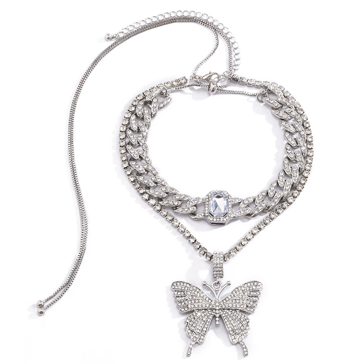 Planderful Square Zircon Necklace Vienna Verve Handmade Personalized For Women Statement Jewelry