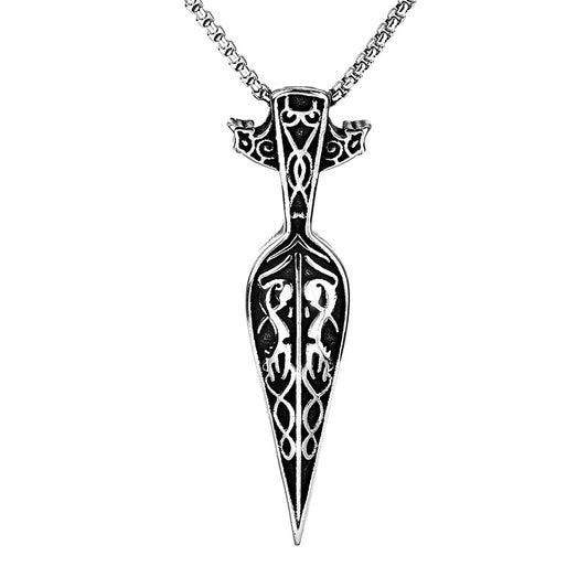 Titanium Steel Viking Necklace Retro Men's Pendant Jewelry