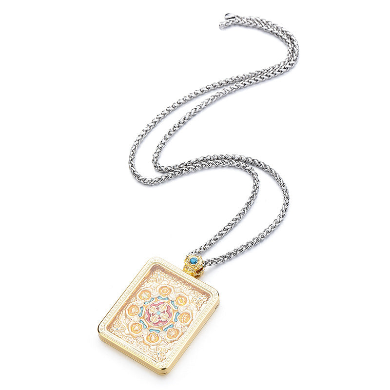 Steel Necklace - Elegant Bodhisattva Hand-Painted