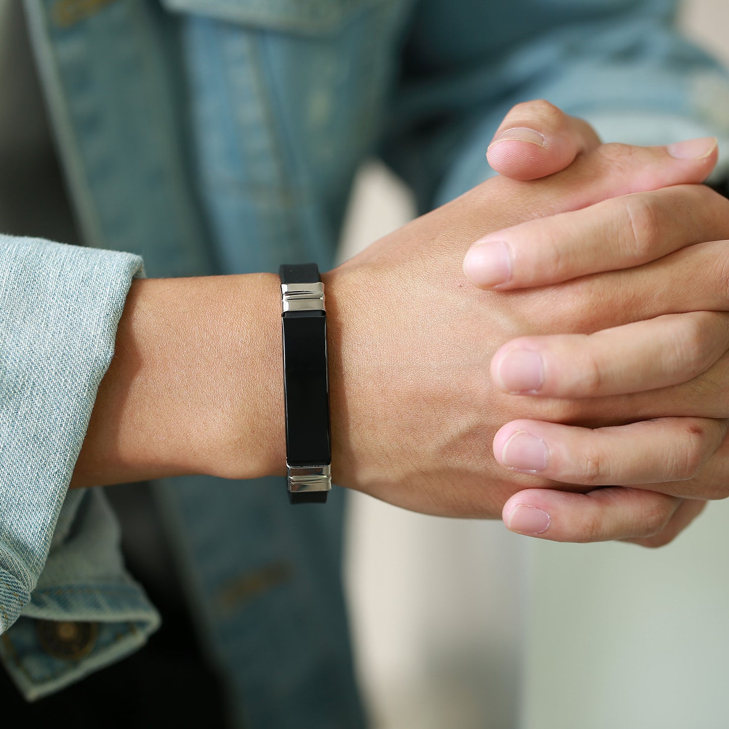 European And American Style Men's Bracelet Silicone Steel