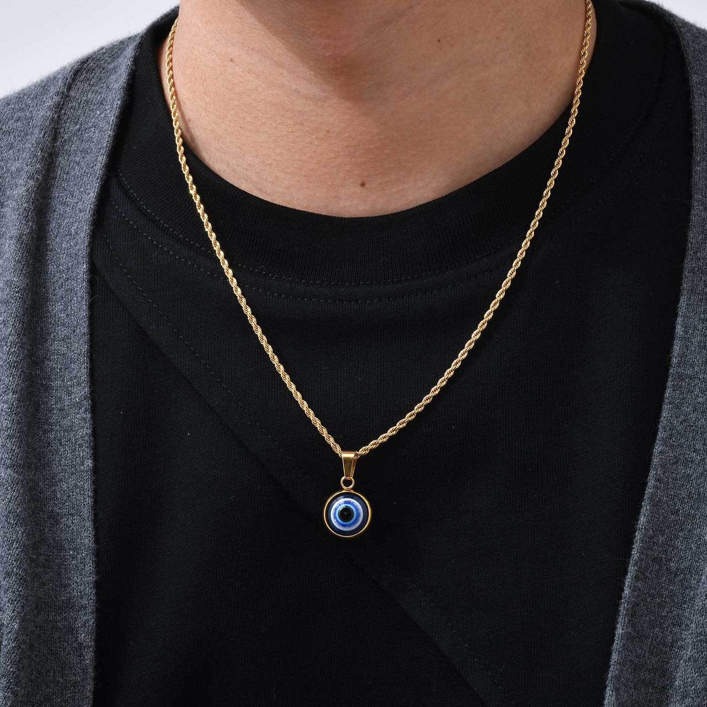 Planderful Stainless Steel Devils Eye Pendant For Men