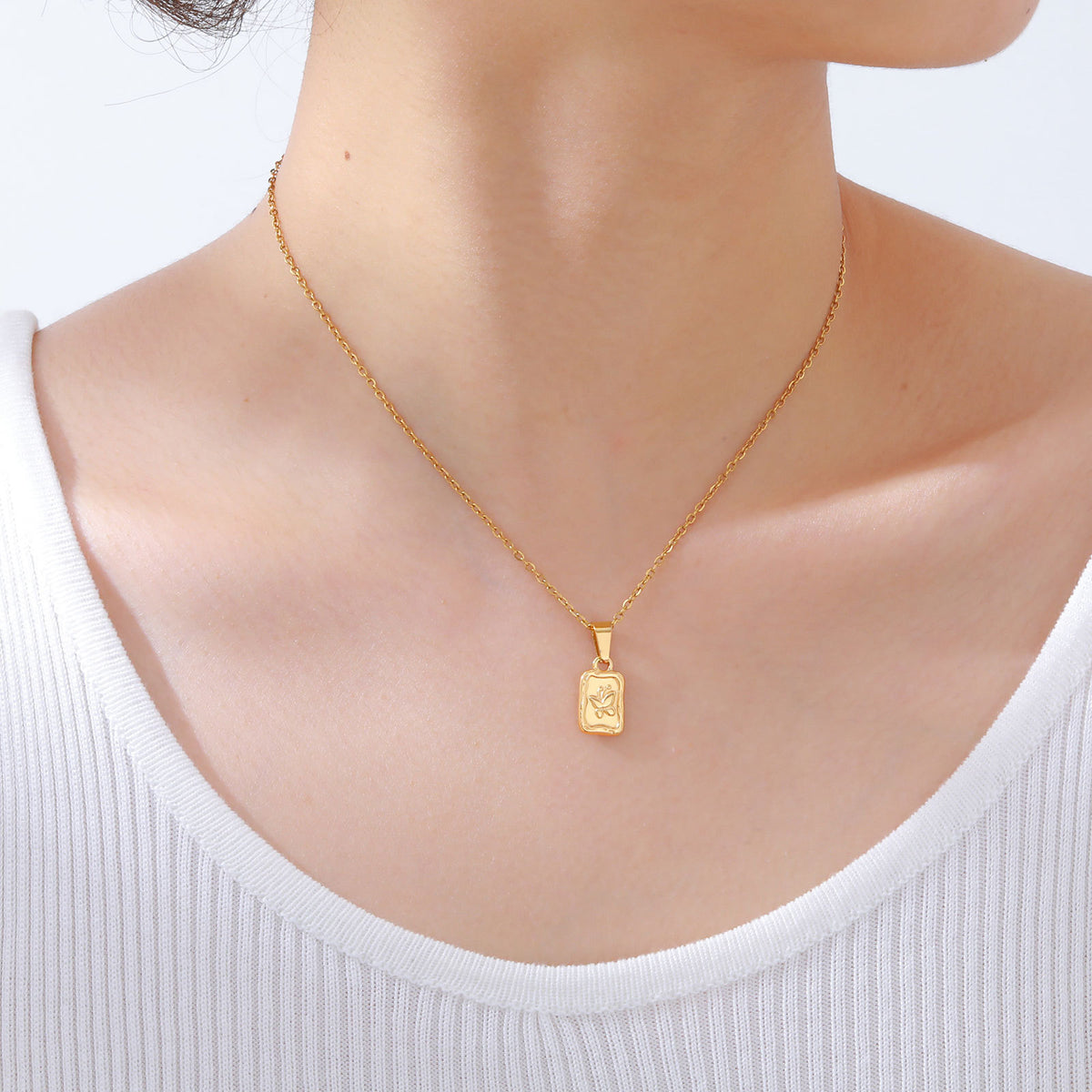 Butterfly Geometric Stainless Steel Necklace