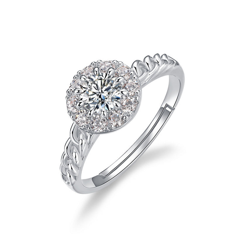 Planderful Classic Moissanite Sterling Silver Ring – 5 × 5 mm, 0.5 ct – Style 2
