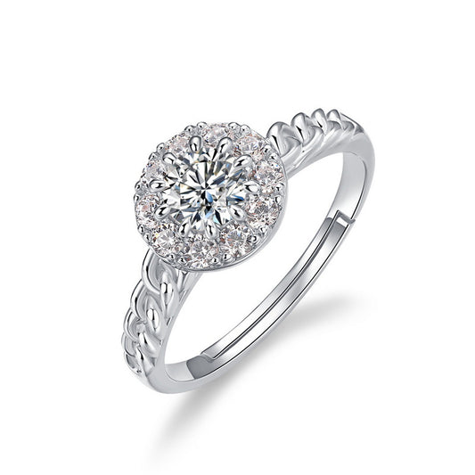Planderful Classic Moissanite Sterling Silver Ring – 5 × 5 mm, 0.5 ct – Style 2