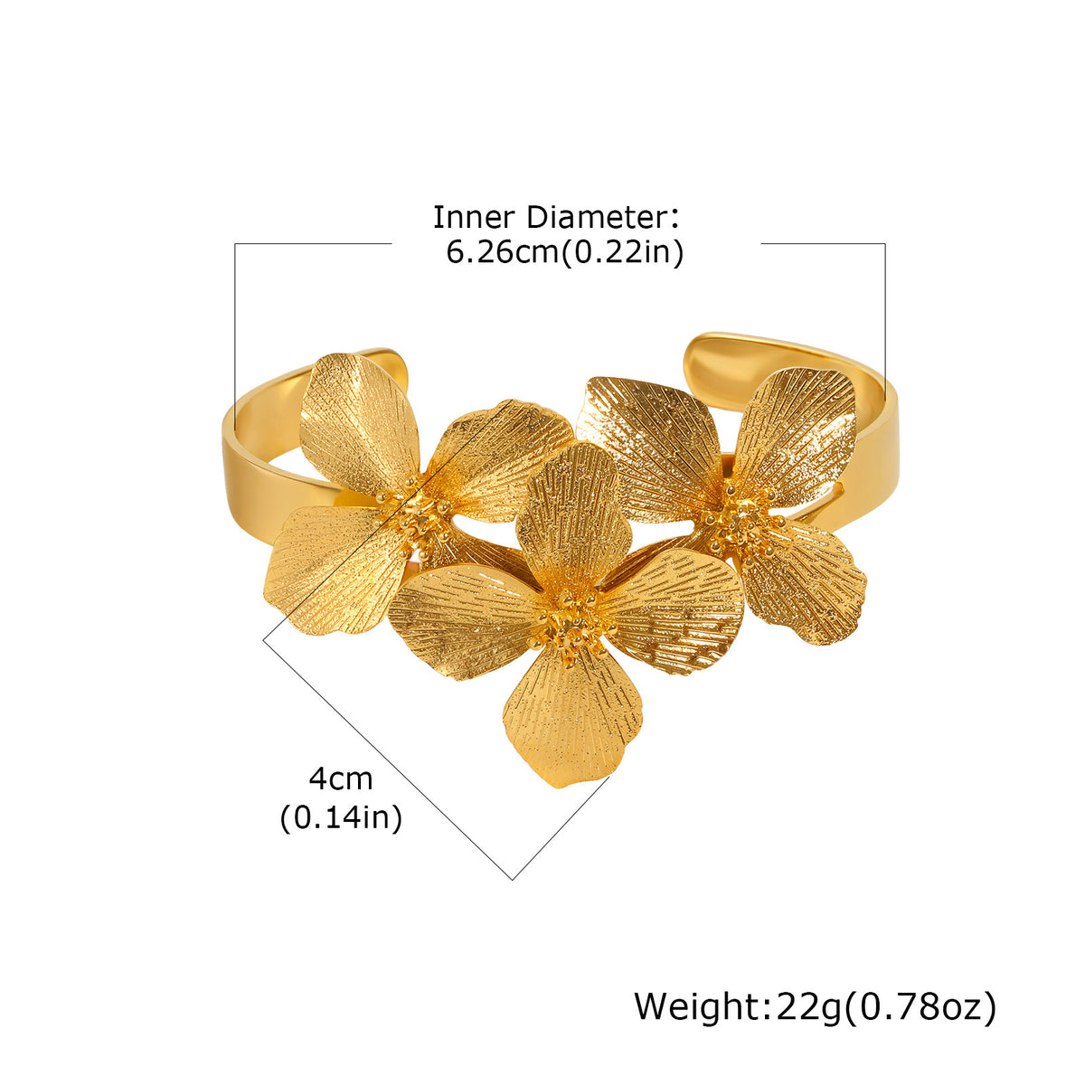 Flower Geometric Adjustable Stainless Steel Bracelet