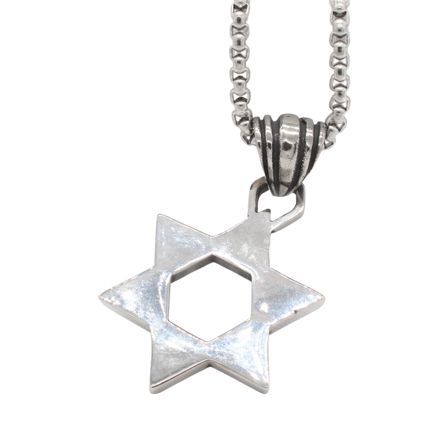 Planderful Everyday Genie – European and American Retro Hexagram Men's Titanium Steel Pendant Necklace for Men