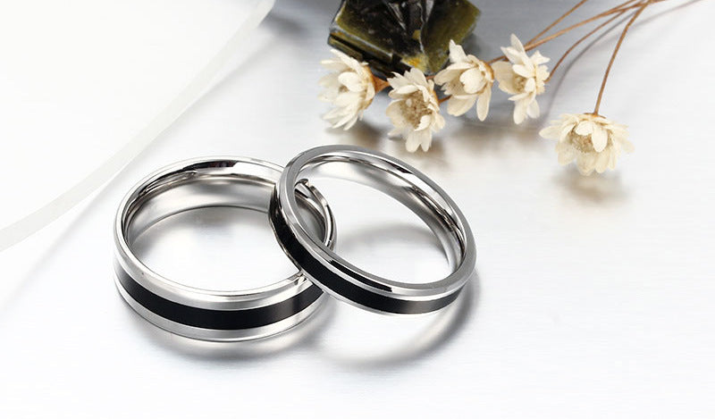 Titanium Steel Room Black – Couple Ring – Ring Couple