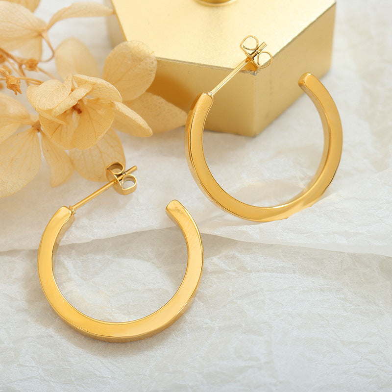 Italian Joker Earrings - Titanium Plated 18K Gold Personality Jewelry