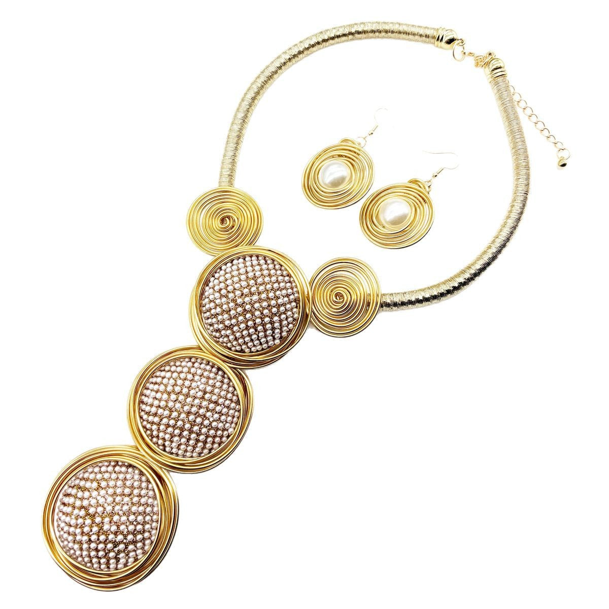 Planderful Savanna Rhythms Necklace and Earrings Set – Exaggerated Fringed Handmade Design