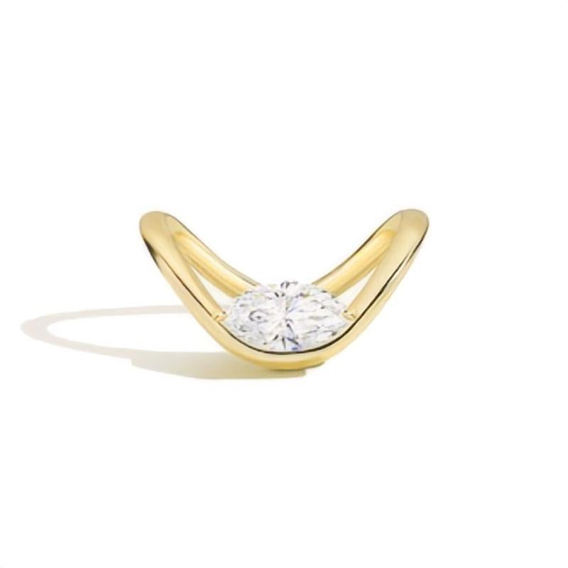 Design Sense 2 Carat Moissanite Ring S925 Silver Gold
