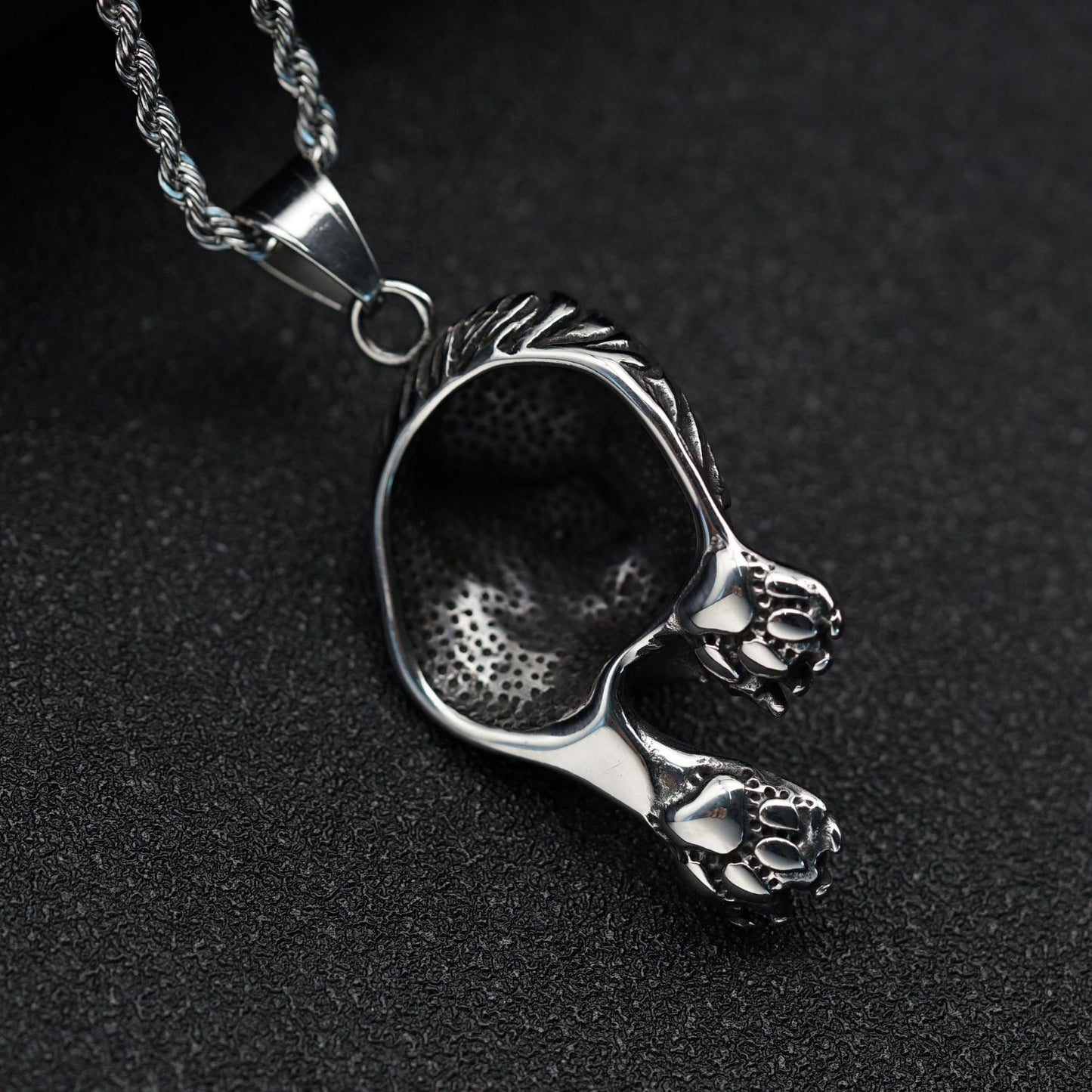 Steel Necklace - Vintage Lion Head Necklace