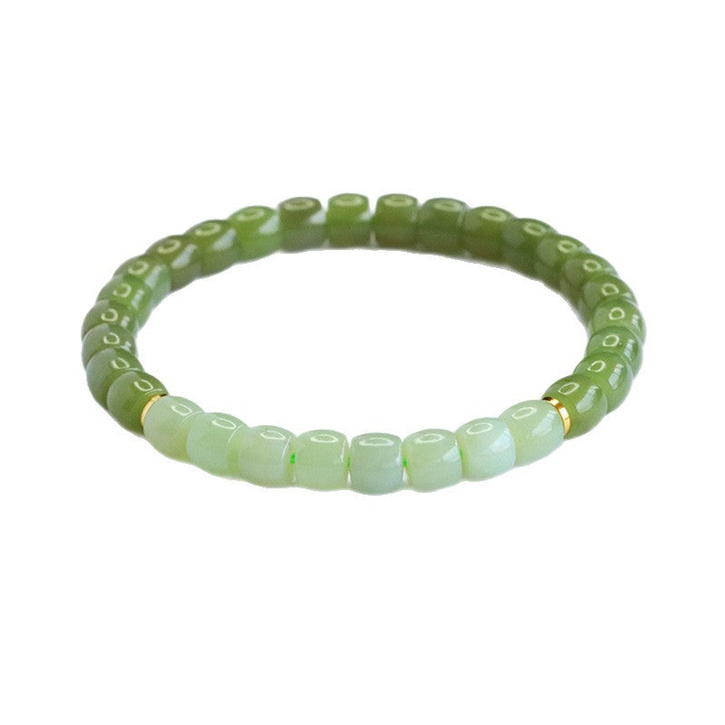 Qingshui Gradient Hetian Jade Straight-Cut Bracelet