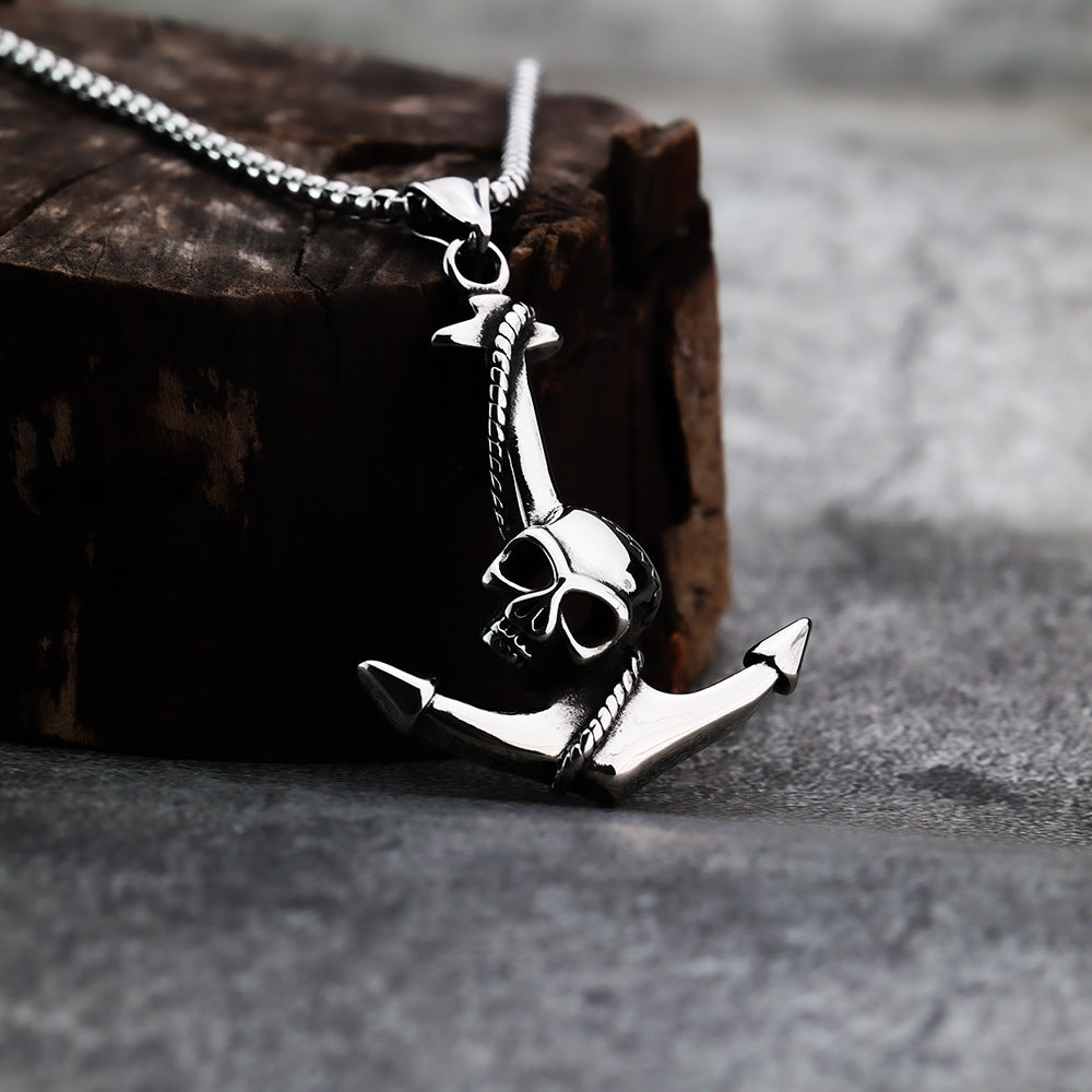 Cross-Border Nordic Viking Skull Anchor Pendant Jewelry