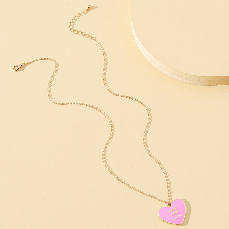 Aquarius Constellation Drop Glaze Necklace - Elegant and Minimalistic Design