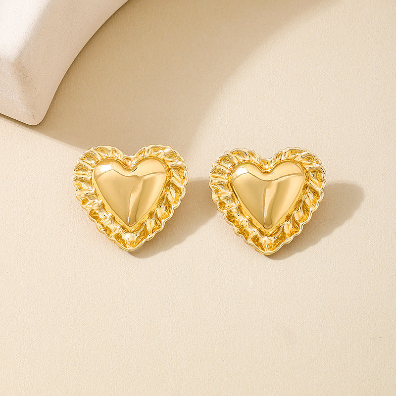 Planderful Vienna Verve Earrings – Elegant Gold Big Love Design