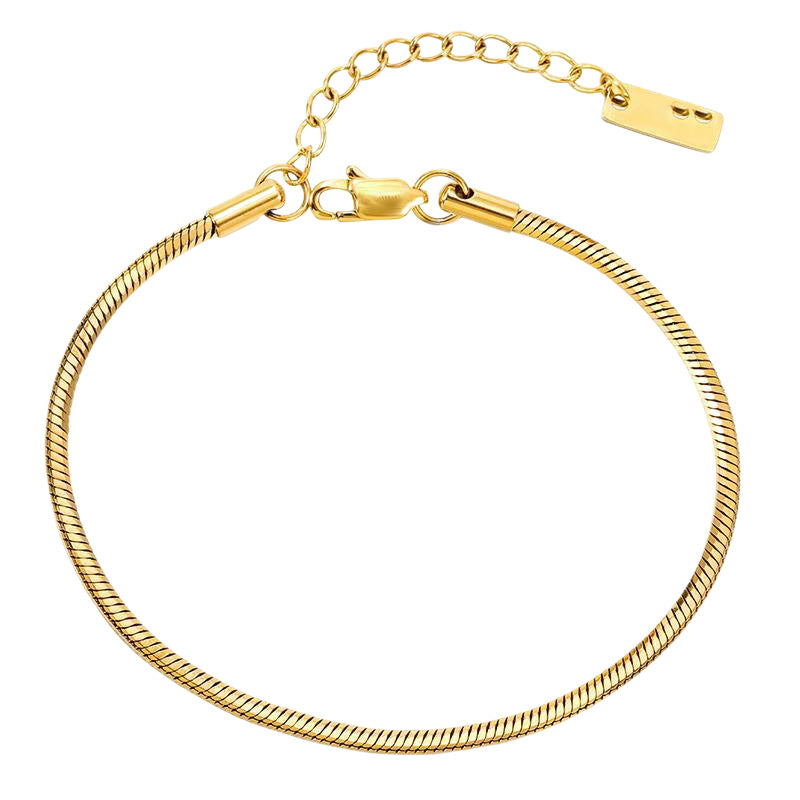 Planderful Jewelry Titanium Steel Octagonal Snake Bone Chain Mens Bracelet With Bead Details