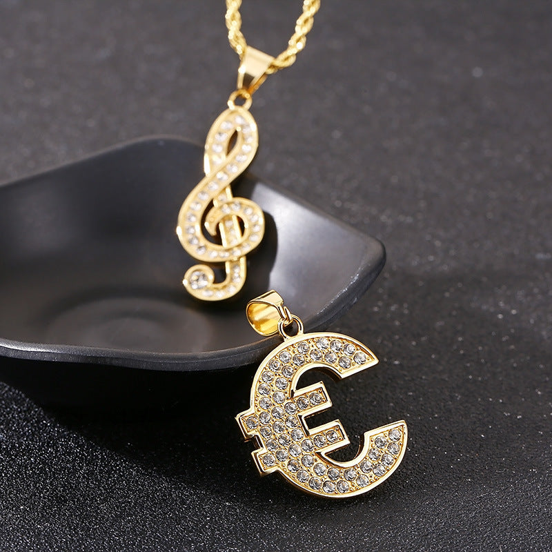 Planderful Music Note Pendant Trendy For Men Stainless Steel