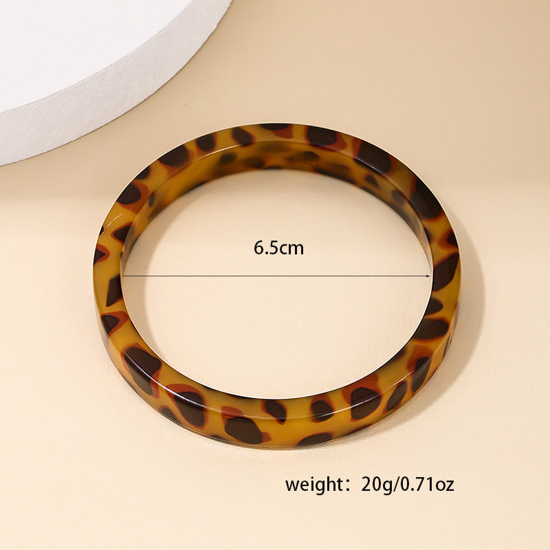 Leopard Print Acrylic Women's Bracelet - Vienna Verve Statement Jewelry