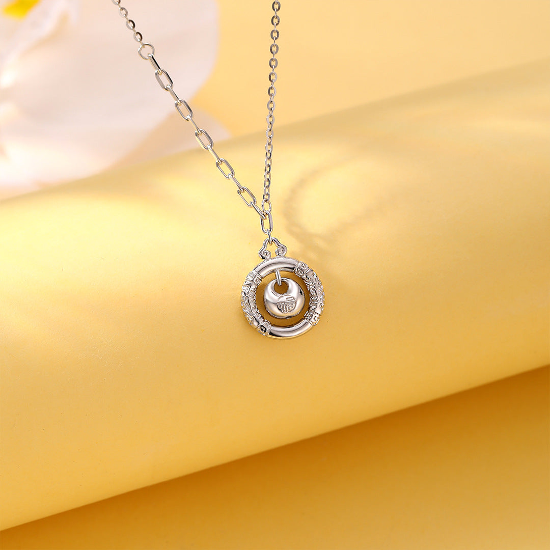 S925 Sterling Silver Safety Buckle Necklace