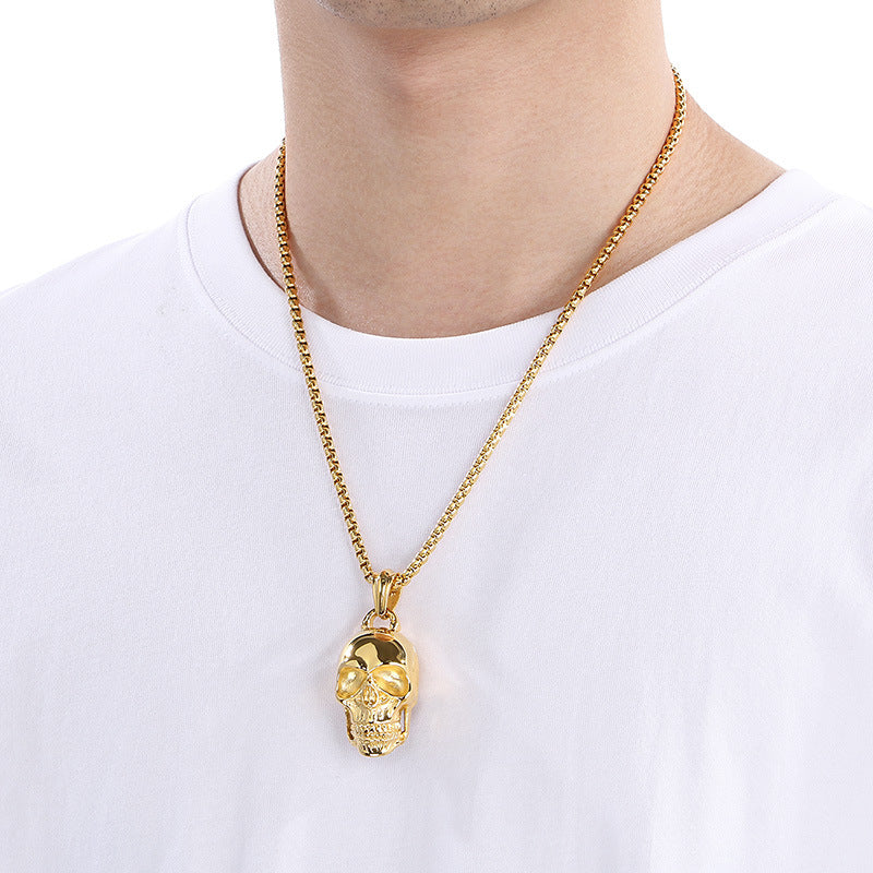 Planderful Ghost Head Pendant for Men Stainless Steel