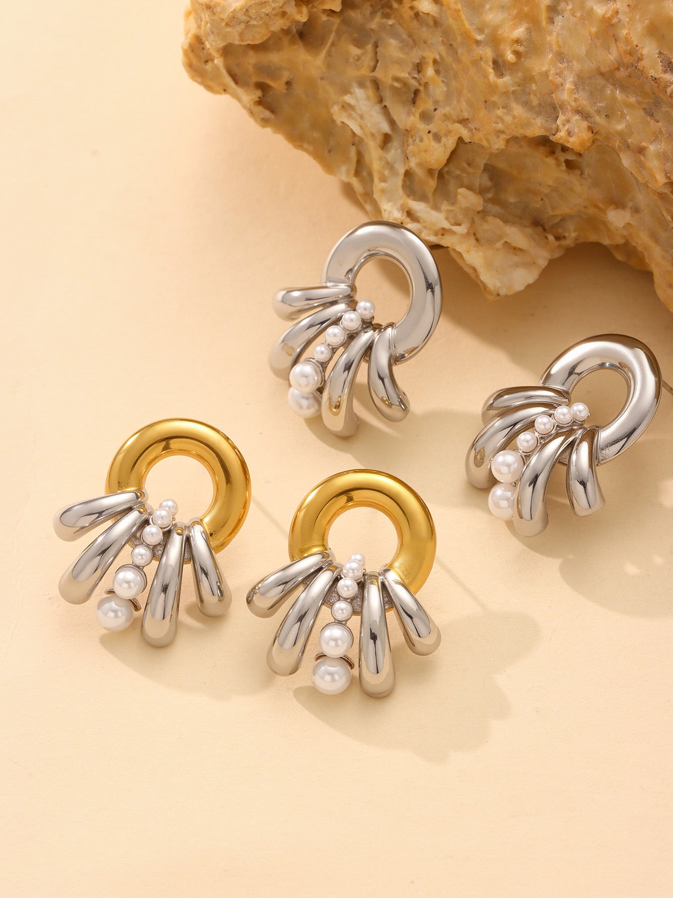 Planderful French Bead Multi Layer Earrings Everyday Luxury