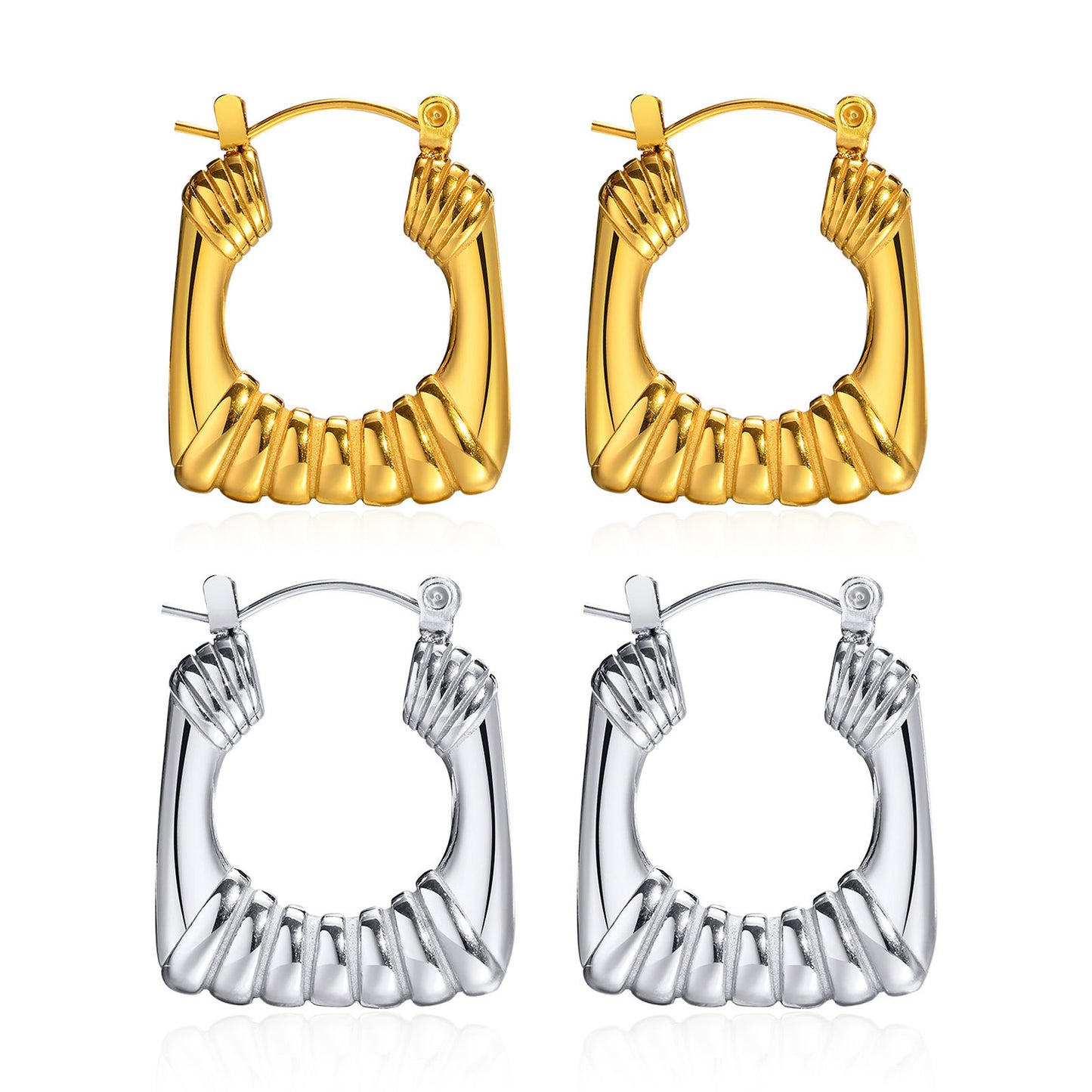 Cross-Border Jewelry Gold Women's U-Shaped Titanium Earrings