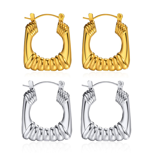 Cross-Border Jewelry Gold Women's U-Shaped Titanium Earrings