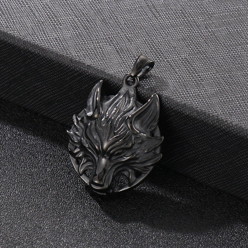 Trendy Stainless Steel Wolf Head Pendant for Men - Retro Punk Titanium Steel Accessories