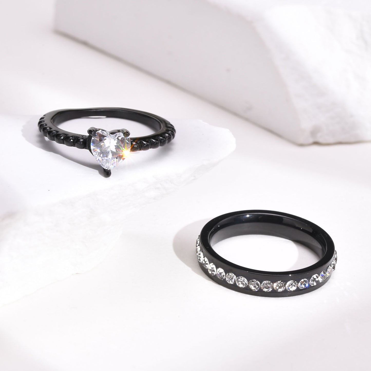 Cross-Border Jewelry Titanium Steel Women's Stacked Ring