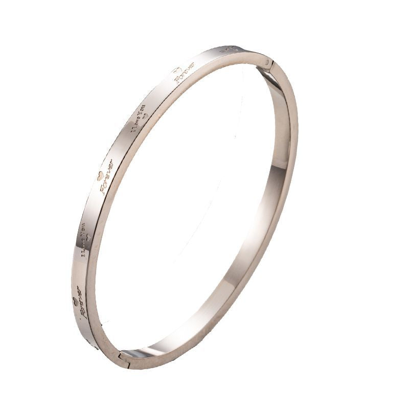 Planderful Jewelry Titanium Steel Bracelet With Zircon Inlays Everyday Genie Collection