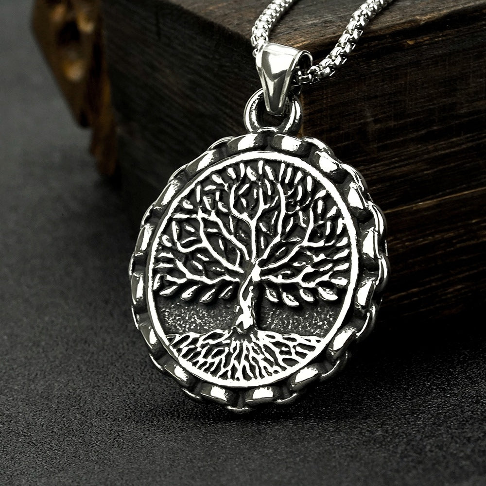 Nordic Retro Stainless Steel Men's Pendant Viking Necklace