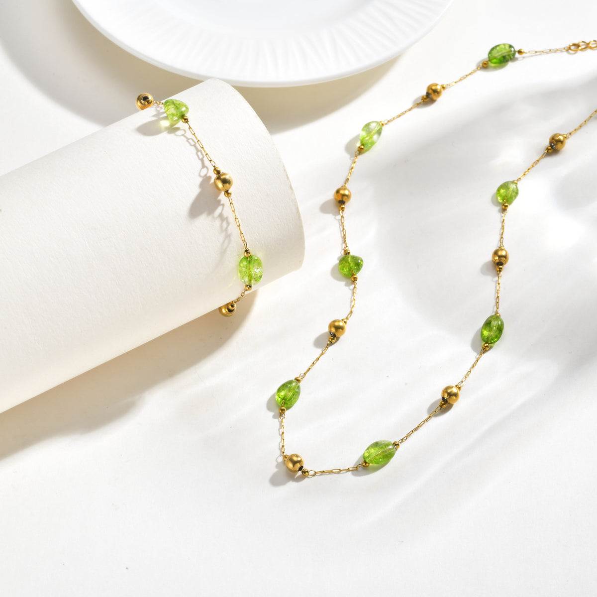Natural Stone Stainless Steel Bracelet